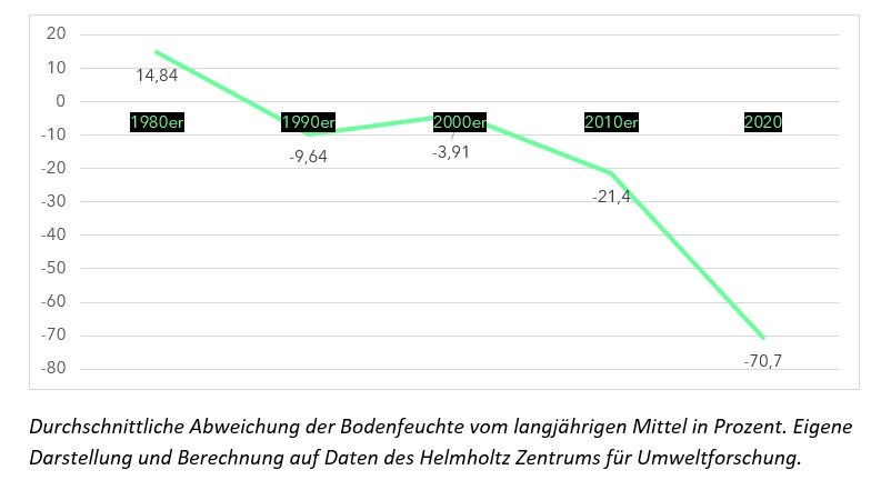 Bodenfeuchte Entwicklung