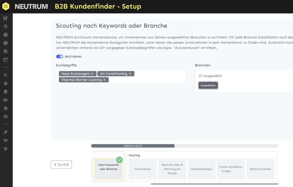 Die passenden Unternehmen finden und klassifizieren - durch Automatisierung mit KI nur noch eine Sache weniger Mausklicks.