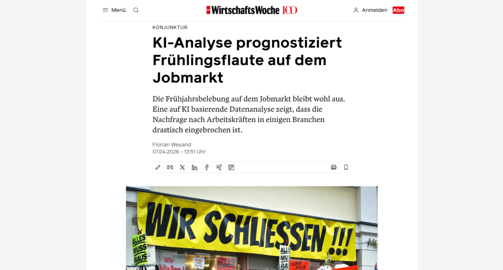 WirtschaftsWoche Bericht über große HASE & IGEL Konjunkturstudie